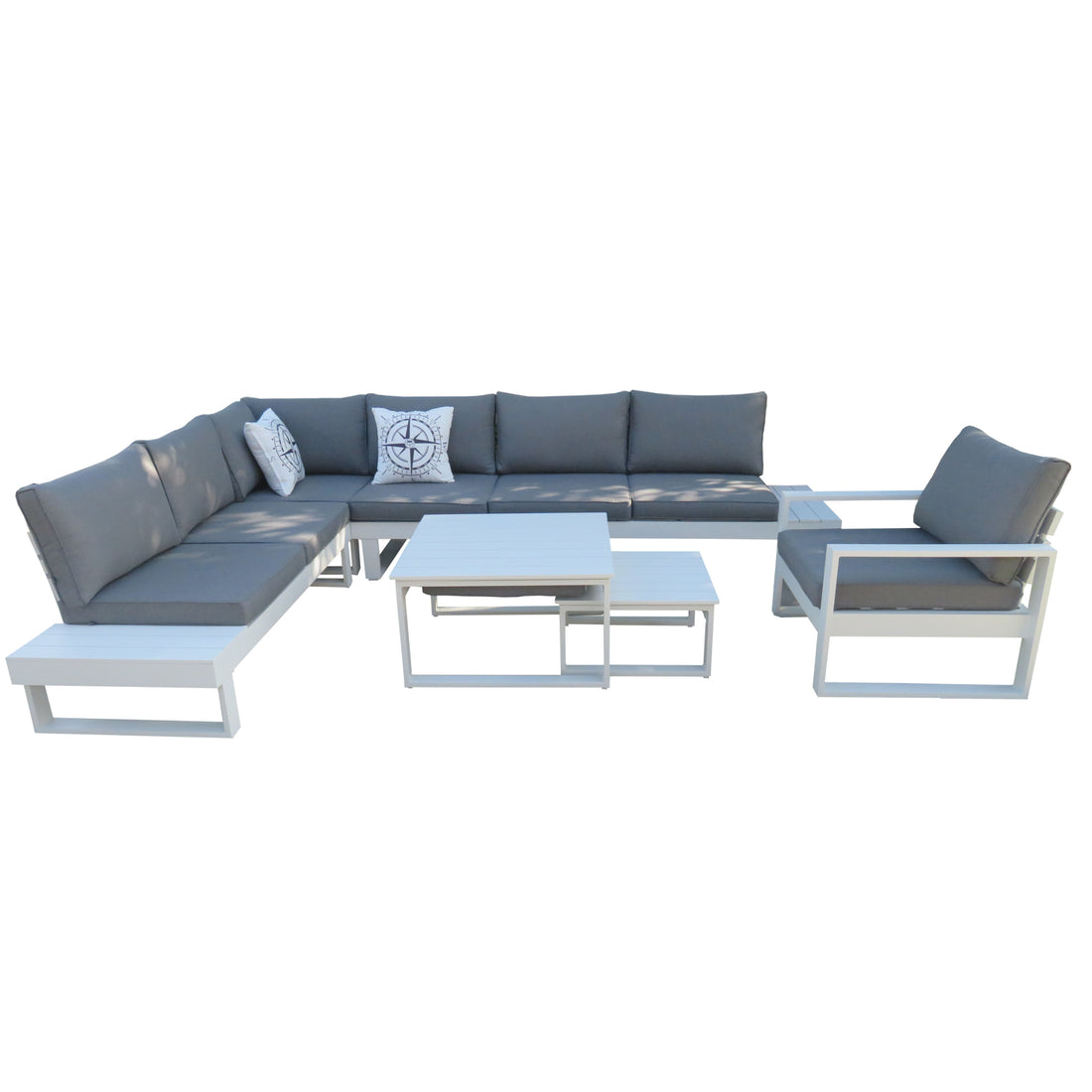 Designer XXL Aluminium Lounge Set modern Baracoa in der Farbe weiß