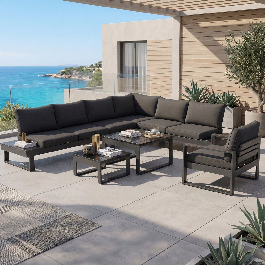 *AKTUELL IN DER WERBUNG* Premium Designer Aluminium Lounge Black Baracoa / Modern &amp; voll im Trend