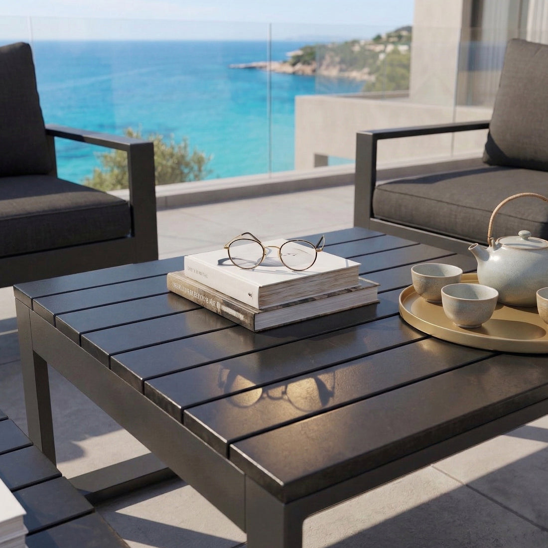 *AKTUELL IN DER WERBUNG* Premium Designer Aluminium Lounge Black Baracoa / Modern &amp; voll im Trend