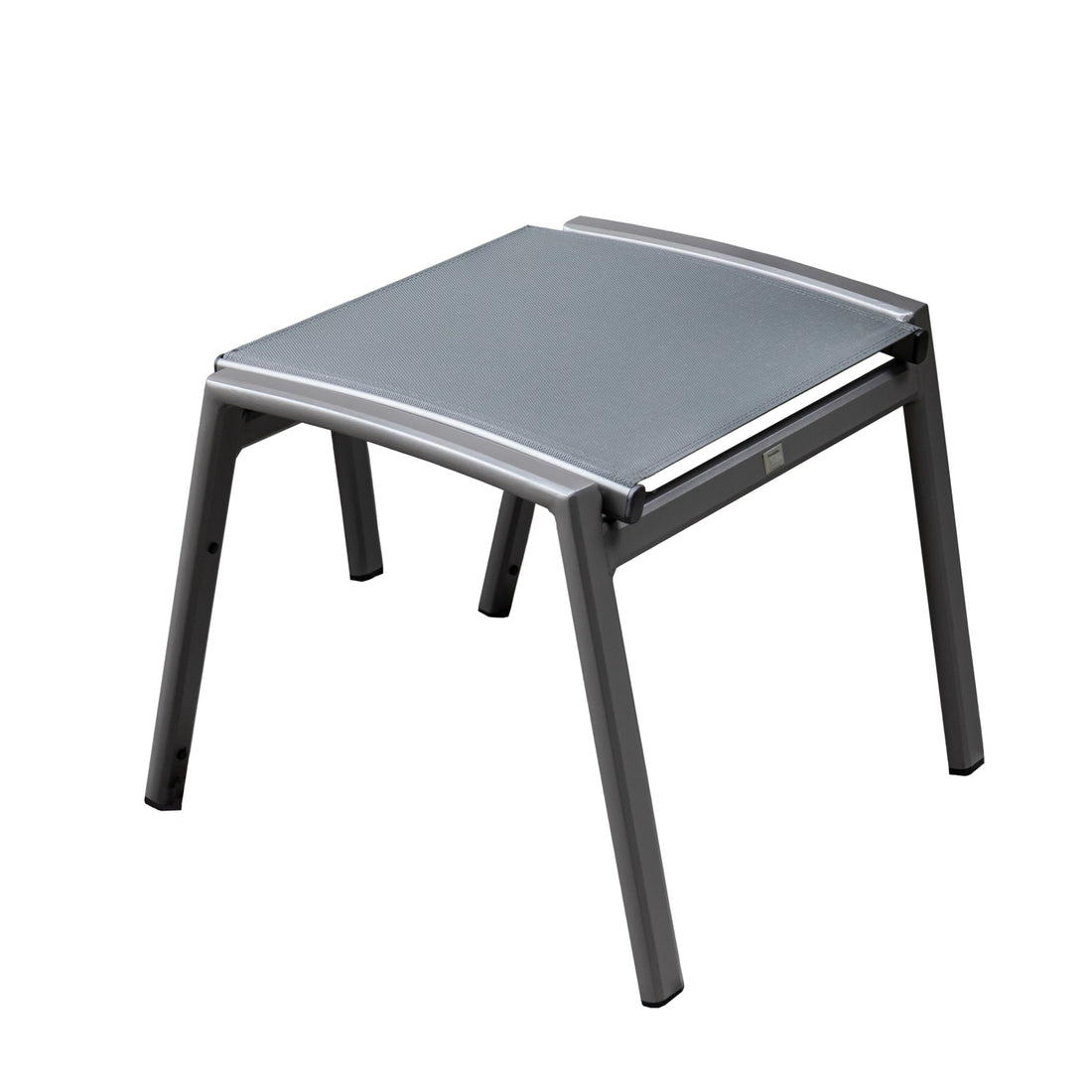 Aluminium Hocker Avantage in der Farbe Titan mit Sling / Textilen in Silver Moon