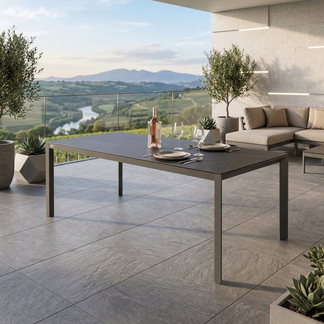 ☀️Summer Deal !☀️ Gartentisch / Esstisch Lyon 220x100x75cm inkl. Keramikglasplatte