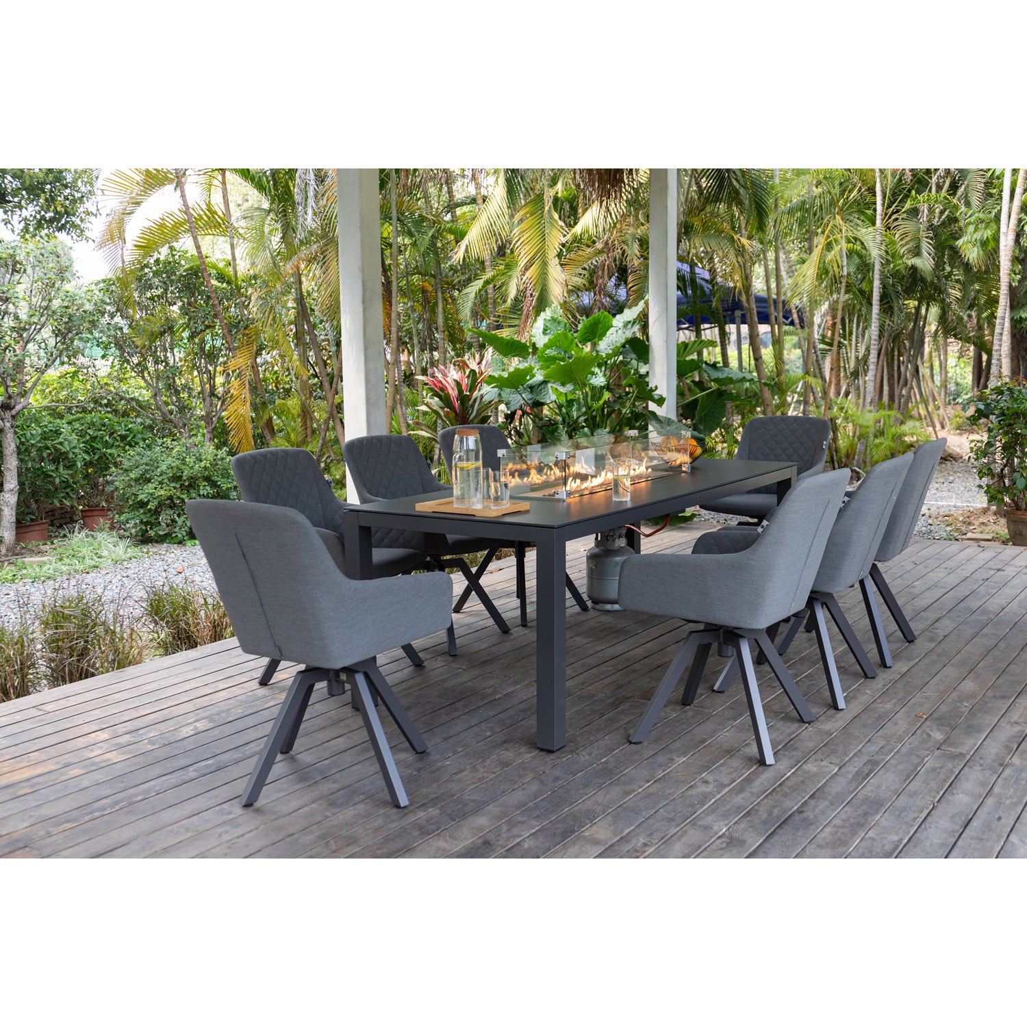 Outdoor Dining Drehsessel Heritage 100% wetterfest mit LIKA-TEX® Bezug in ash (grau)