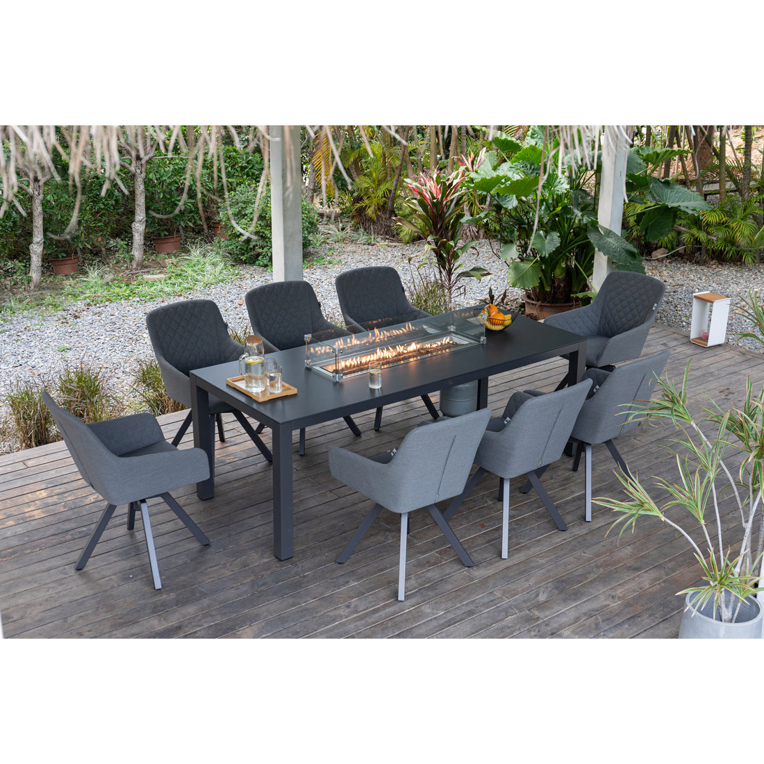 Outdoor Dining Drehsessel Heritage 100% wetterfest mit LIKA-TEX® Bezug in ash (grau)