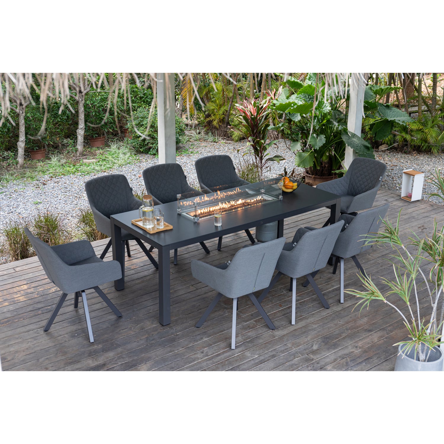Outdoor Dining Drehsessel Heritage 100% wetterfest mit LIKA-TEX® Bezug in ash (grau)