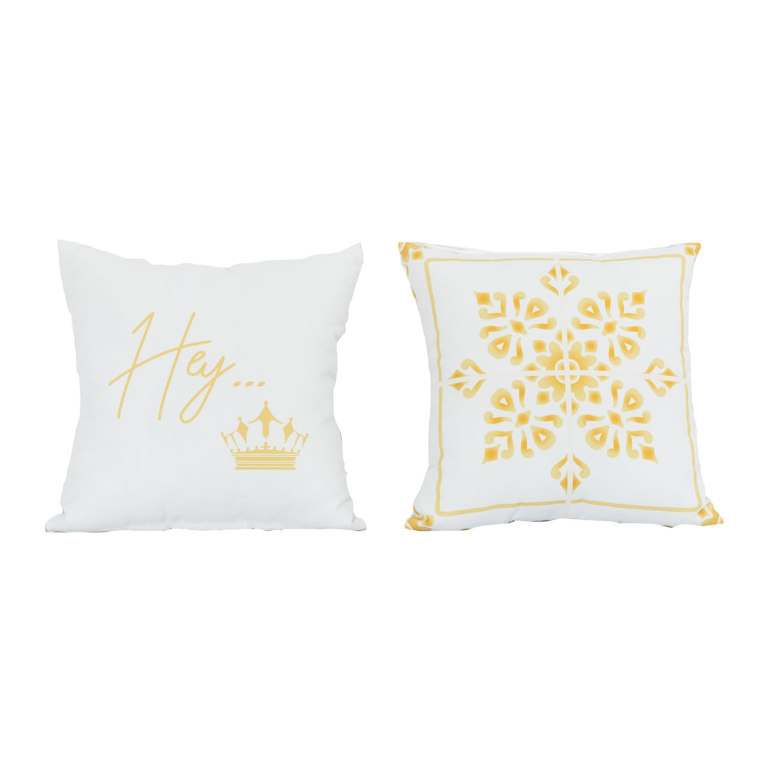 Kissenbezüge / Deko Kissen / Zierkissen Hey weiß / gelb