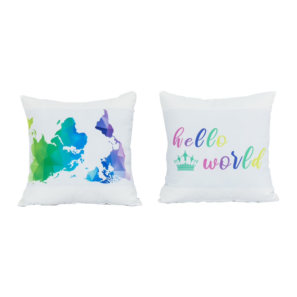Kissenbezüge / Deko Kissen / Zierkissen Hello World Bunt – Mandalika Outdoor & Living Products GmbH