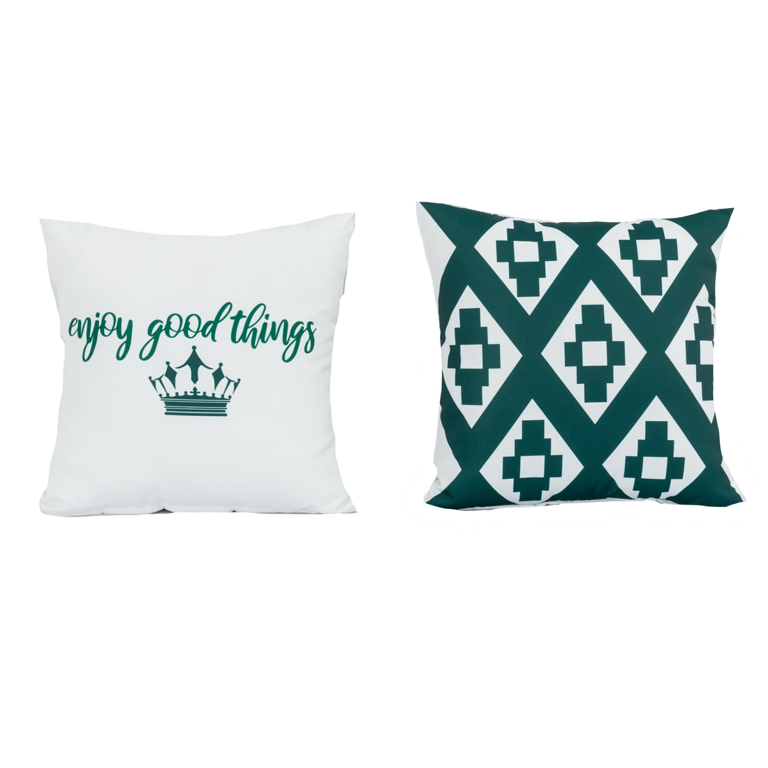 Kissenbezüge / Deko Kissen / Zierkissen Karriert Mandalika weiß / grün