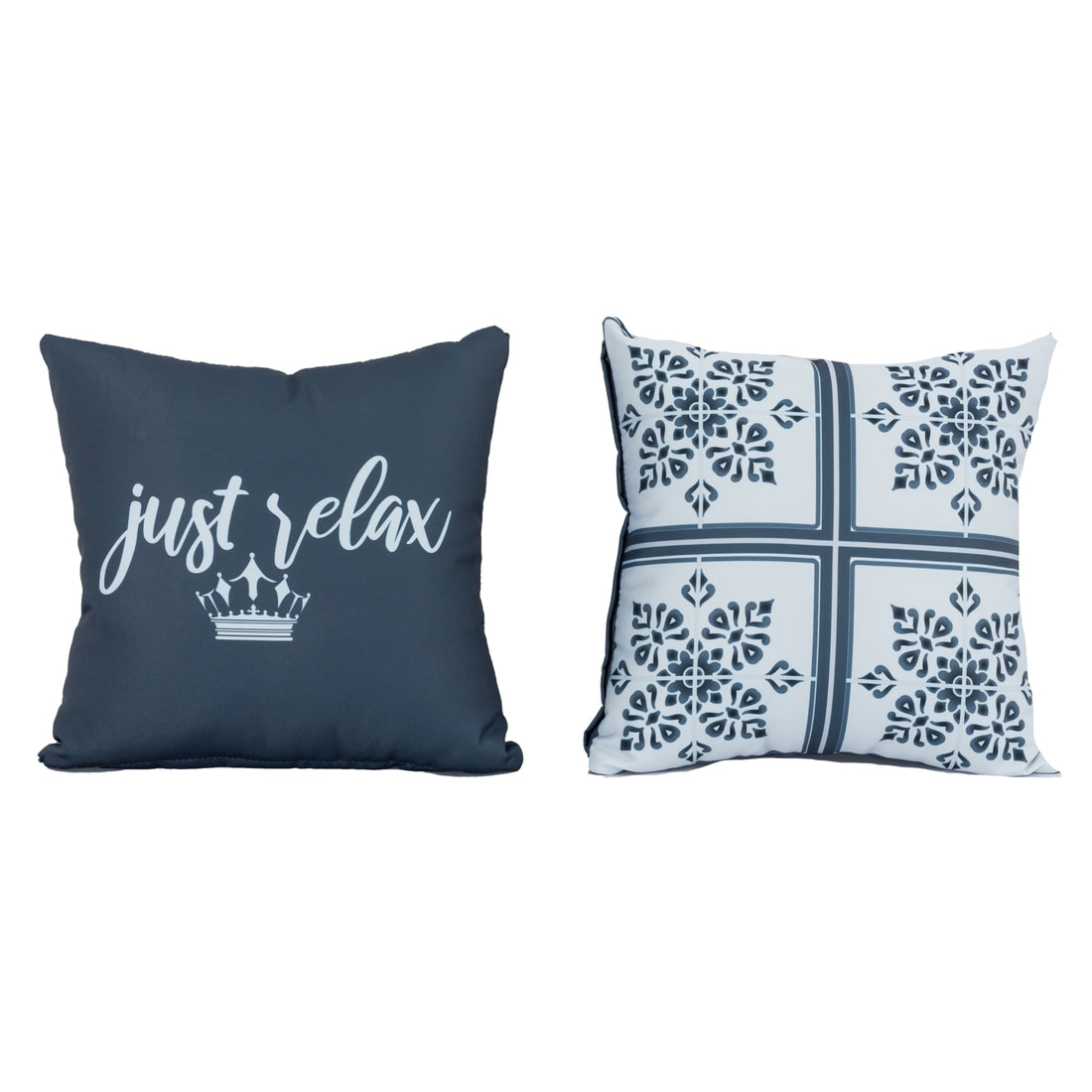 Kissenbezüge / Deko Kissen / Zierkissen Just Relax blau / grau
