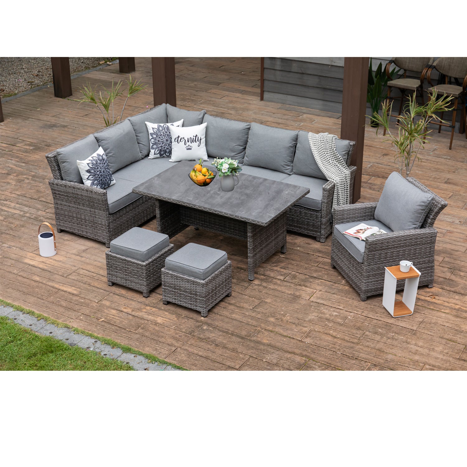 Premium Dining Lounge Set Havanna Luna variabel stellbar inkl. XL Lounge Sessel