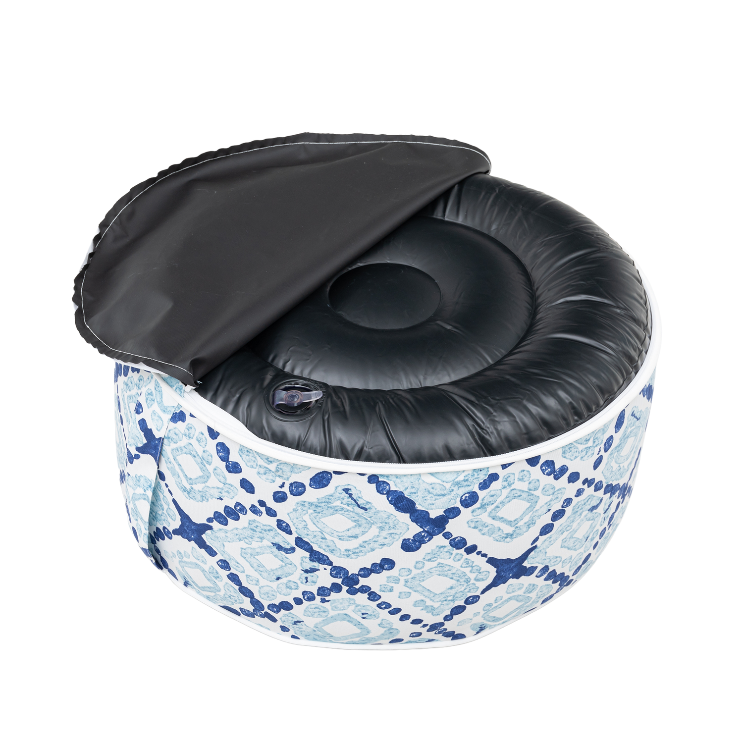 Premium Aufblasbarer Hocker / In- und Outdoor Sitzpouf / Puff / Sitzhocker / Wasserfest blau
