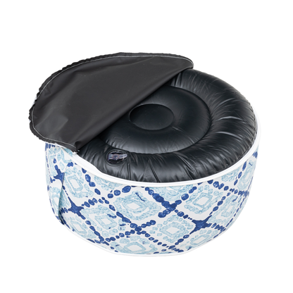 Premium Aufblasbarer Hocker / In- und Outdoor Sitzpouf / Puff / Sitzhocker / Wasserfest blau