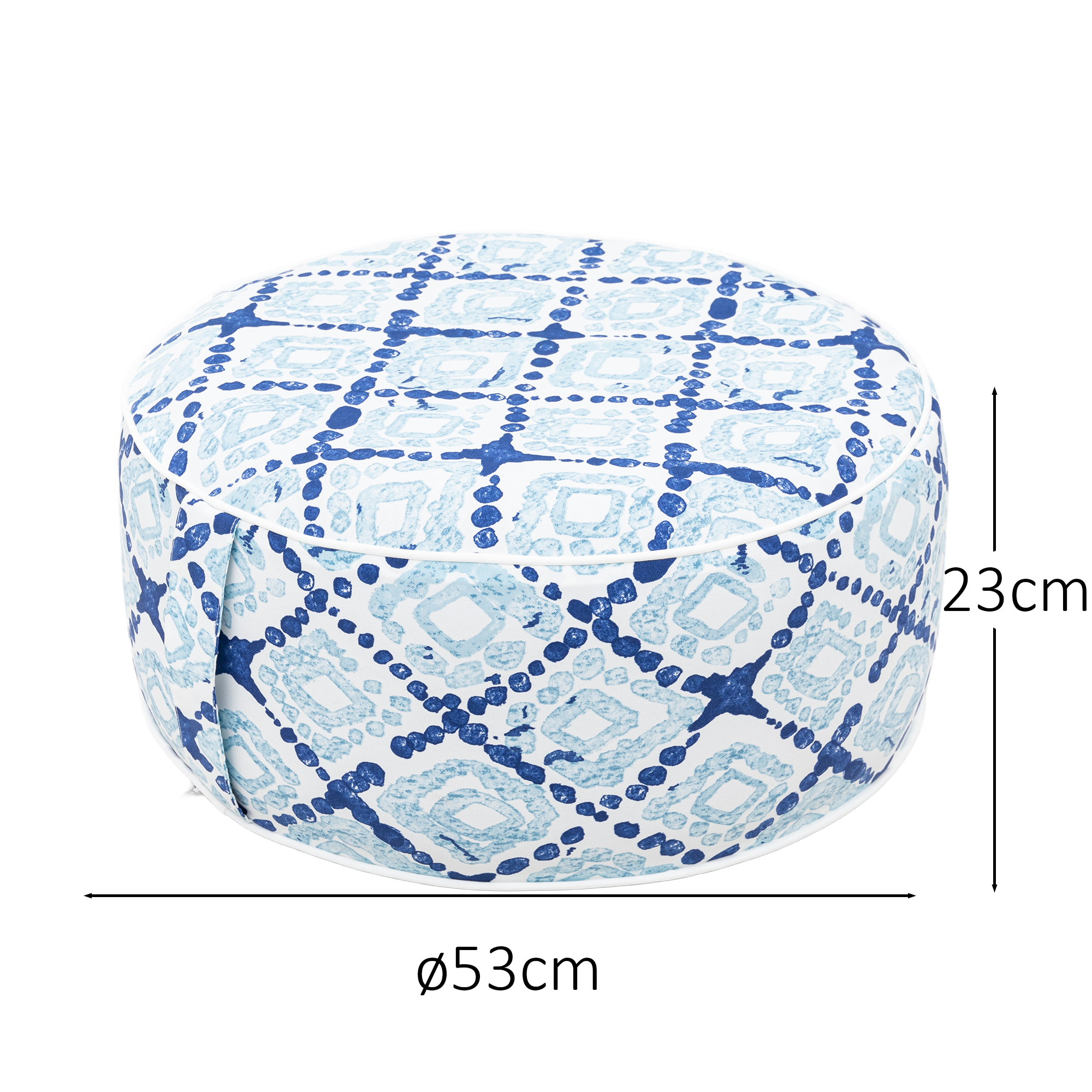 Premium Aufblasbarer Hocker / In- und Outdoor Sitzpouf / Puff / Sitzhocker / Wasserfest blau