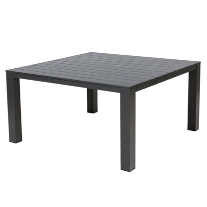 17 tlg. Alu / Rope Essgruppe Lexi grau + Trento XXL Tisch - bestehend aus: 8x Lexi Stapelsessel inkl. Sitzkissen + XXL Aluminium Tisch Trento ca. 152x152 cm