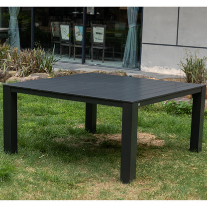 17 tlg. Alu / Rope Essgruppe Lexi grau + Trento XXL Tisch - bestehend aus: 8x Lexi Stapelsessel inkl. Sitzkissen + XXL Aluminium Tisch Trento ca. 152x152 cm