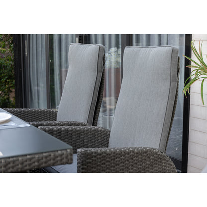 Trend-Ware: 7 tlg. Dining Set Bern / Sessel mit verstellbaren Rückenlehnen &amp; Esstisch 200cm