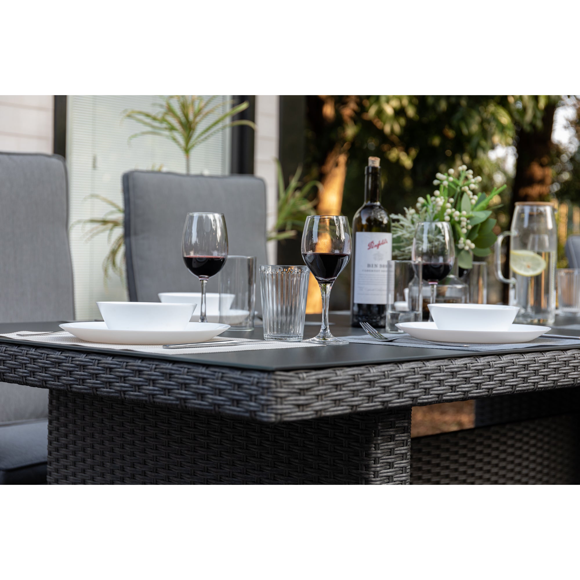 Trend-Ware: 7 tlg. Dining Set Bern / Sessel mit verstellbaren Rückenlehnen &amp; Esstisch 200cm