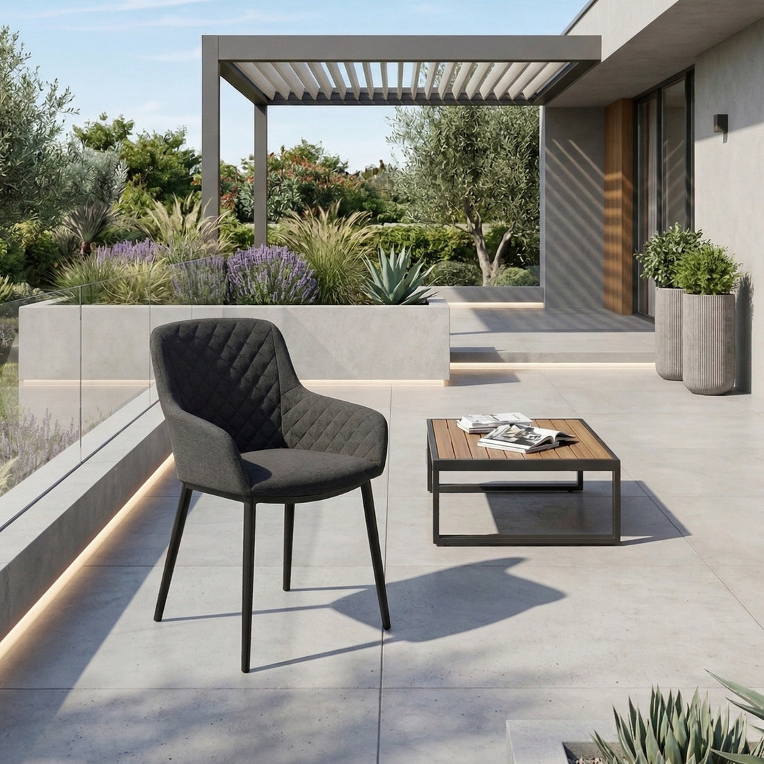 Outdoor Sessel Heritage 100% wetterfest LIKA-TEX® Bezug lava (anthrazit)