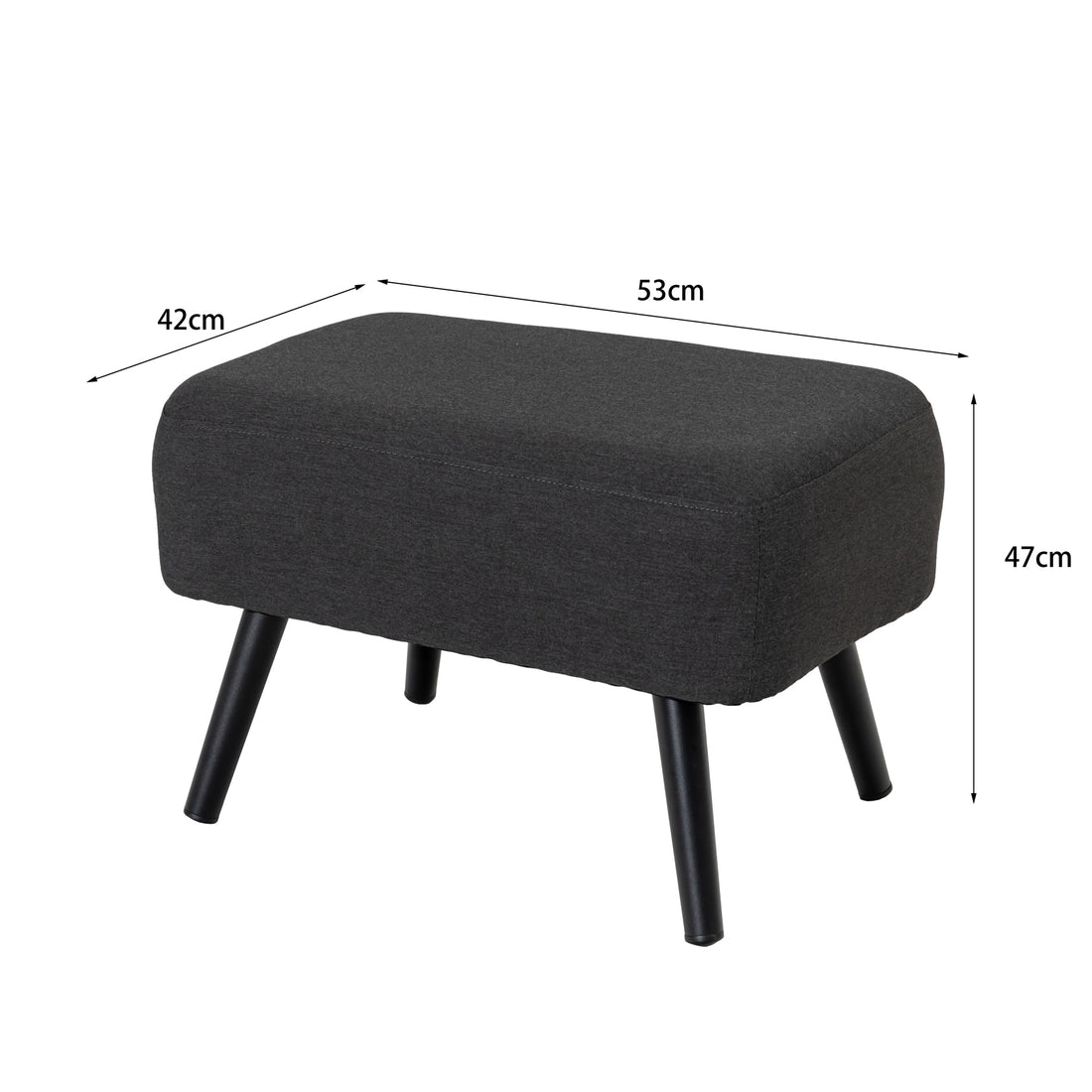 LUXUS! Outdoor Hocker Puro 100% LIKA-TEX® Bezug Lava (anthrazit)