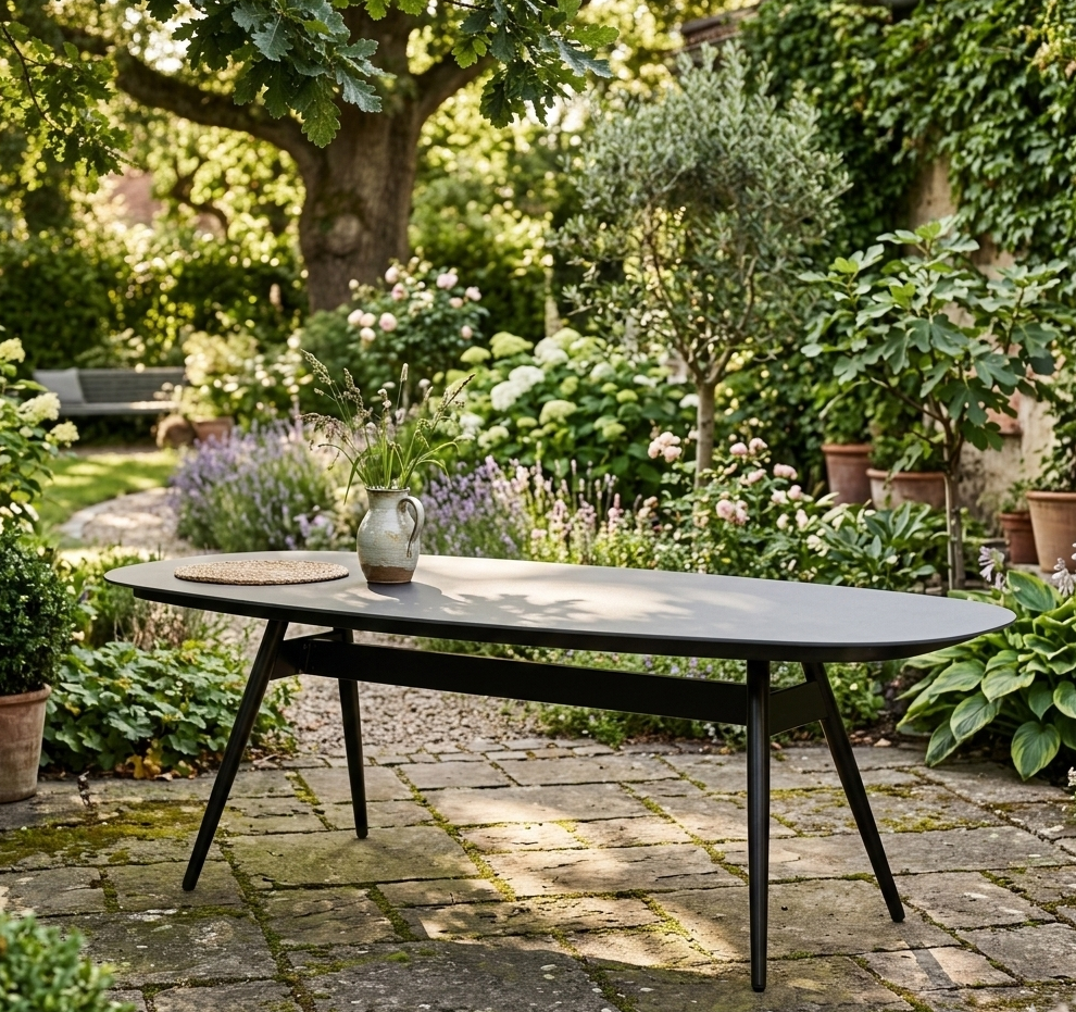 Design Highlight - Ovaler Aluminium Dining Tisch Puro 230x107x75,5cm