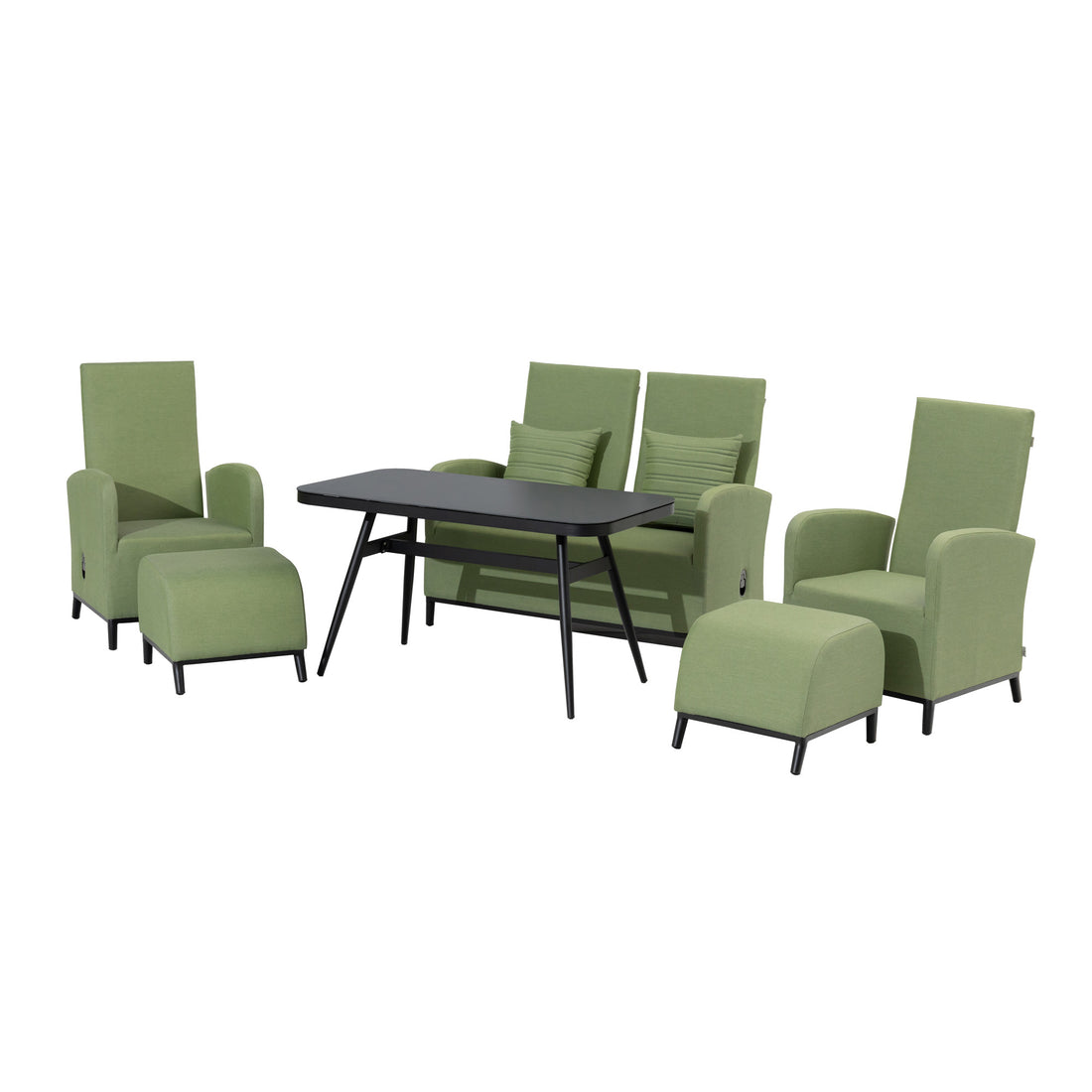 Outdoor Dining Lounge Set Oasis 100% wetterfest LIKA-TEX® olive (grün)