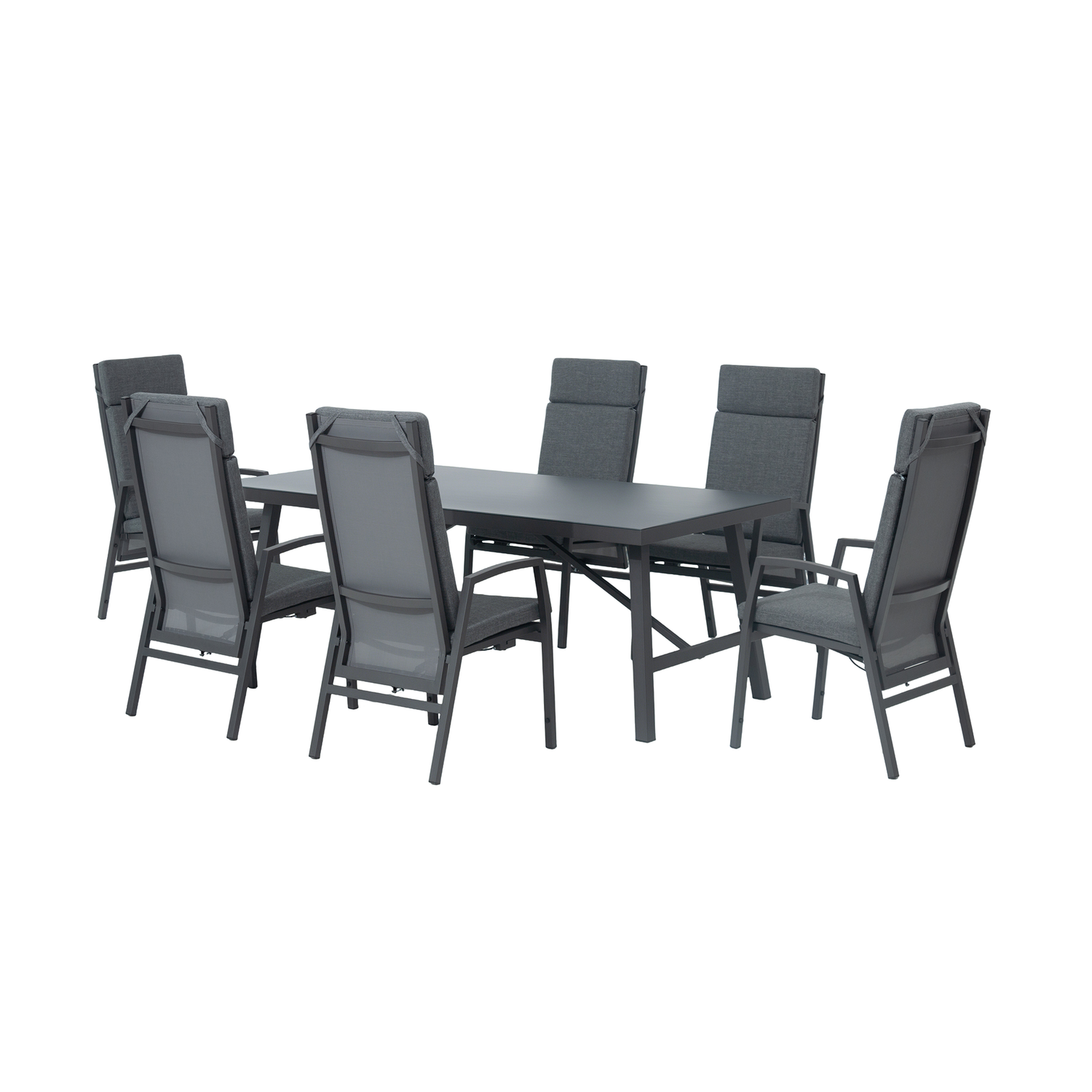 *JETZT VORBESTELLEN* Komfort und Design! 7 tlg. Aluminium Dining Move Set Arctic mit verstellbarer Rückenlehne