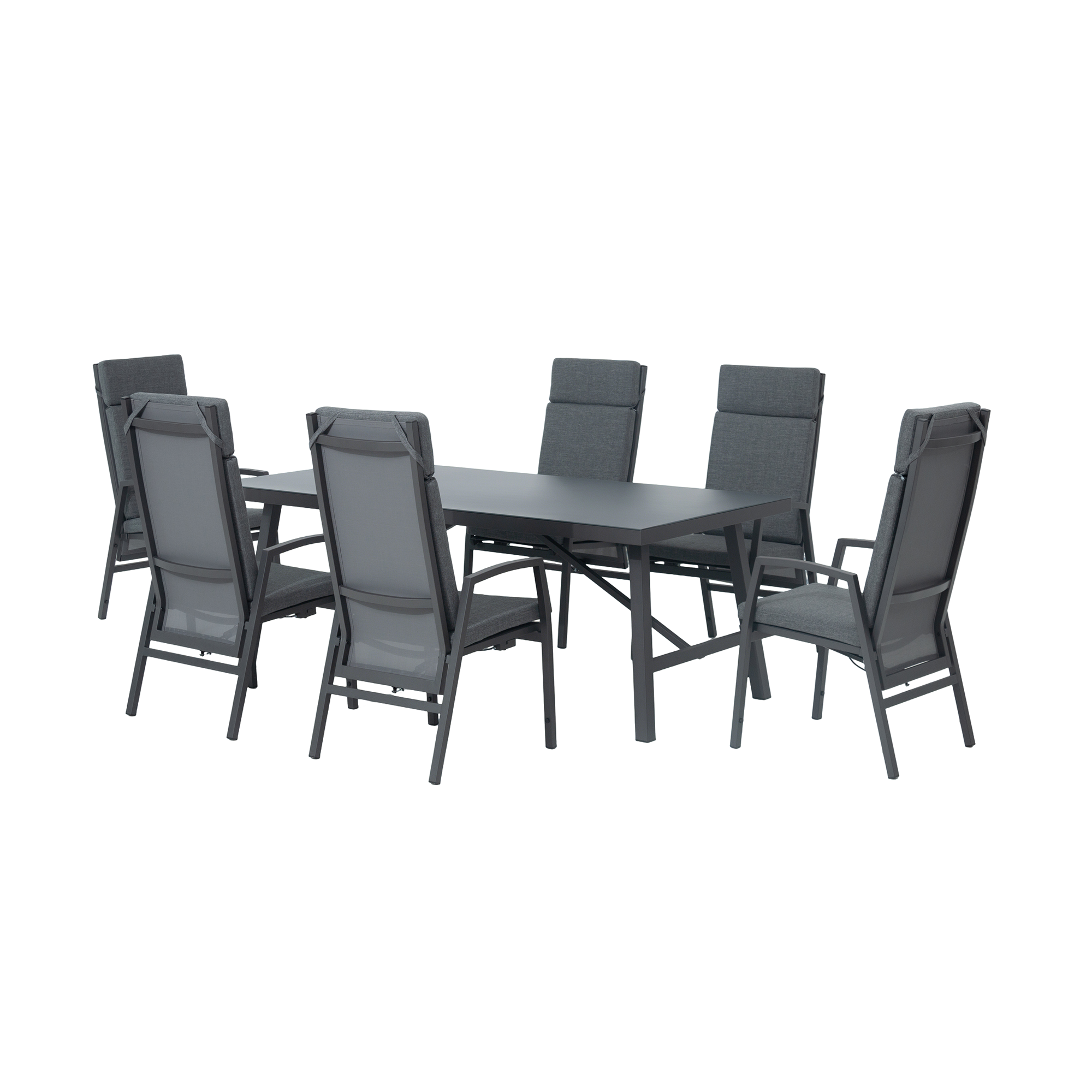*JETZT VORBESTELLEN* Komfort und Design! 7 tlg. Aluminium Dining Move Set Arctic mit verstellbarer Rückenlehne