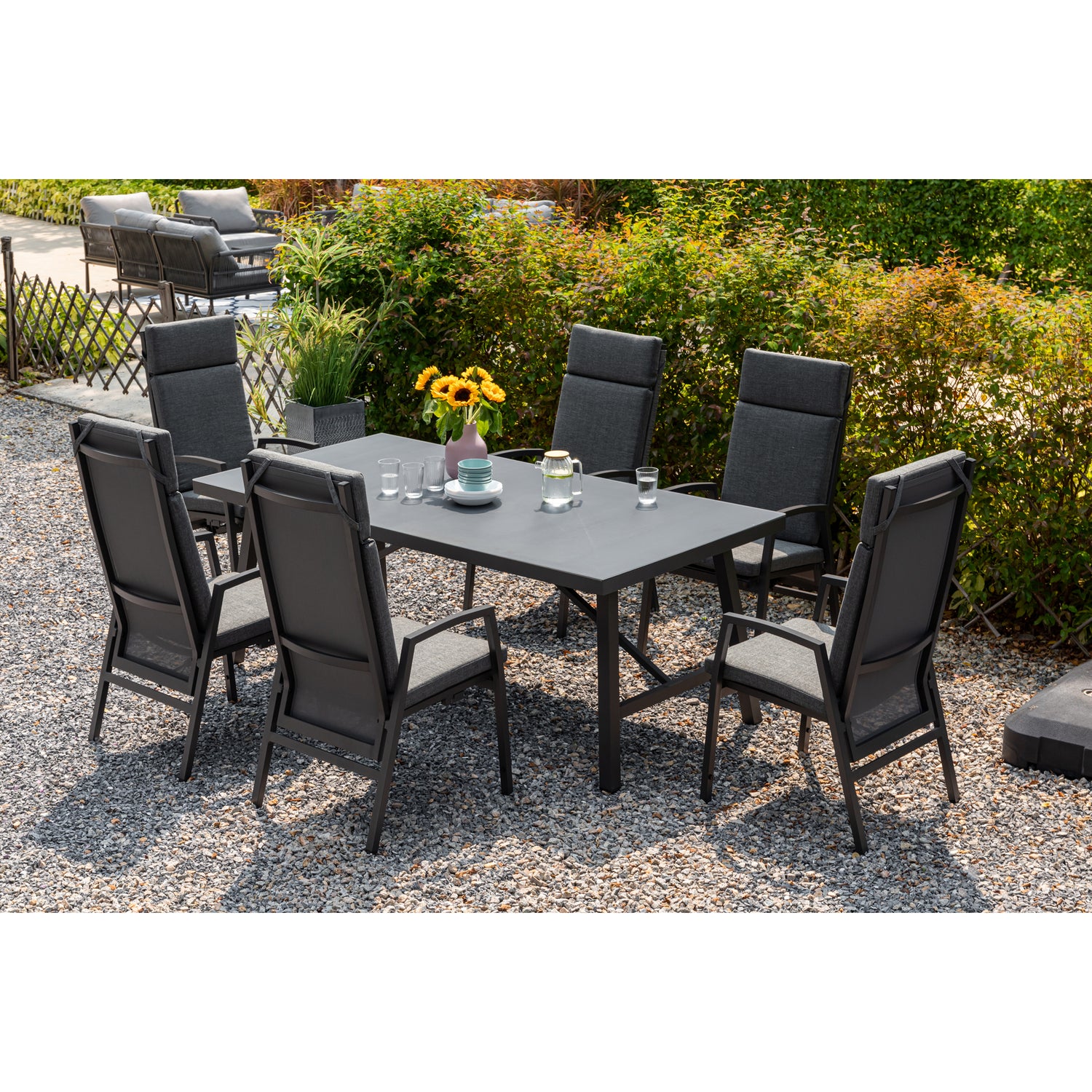 *JETZT VORBESTELLEN* Komfort und Design! 7 tlg. Aluminium Dining Move Set Arctic mit verstellbarer Rückenlehne