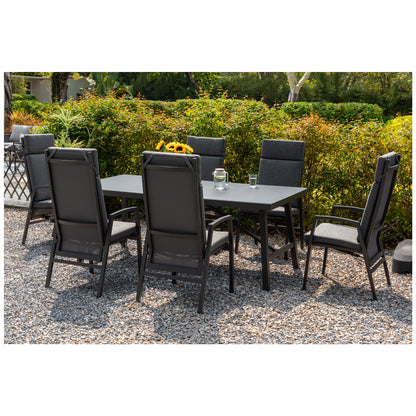 *JETZT VORBESTELLEN* Komfort und Design! 7 tlg. Aluminium Dining Move Set Arctic mit verstellbarer Rückenlehne