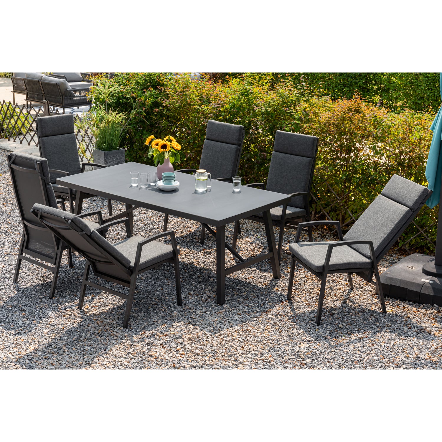 *JETZT VORBESTELLEN* Komfort und Design! 7 tlg. Aluminium Dining Move Set Arctic mit verstellbarer Rückenlehne