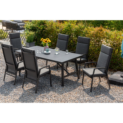 *JETZT VORBESTELLEN* Komfort und Design! 7 tlg. Aluminium Dining Move Set Arctic mit verstellbarer Rückenlehne