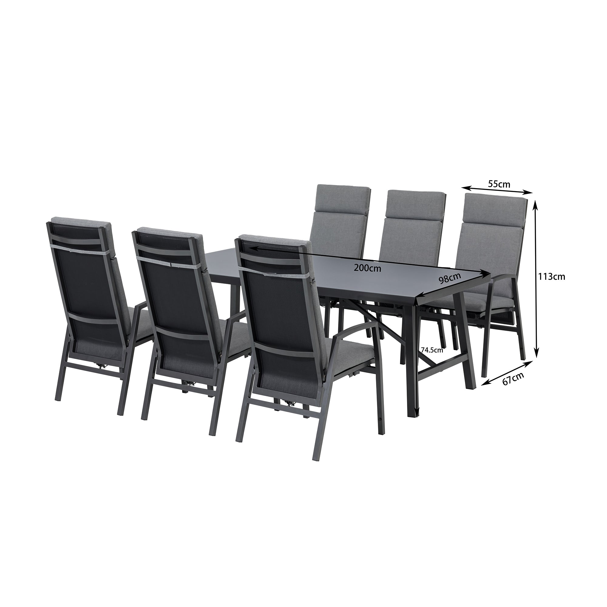 SUMMER SALE ☀️⛱️🏝️ Komfort und Design! 13-tlg. Dining Move Set Arctic mit verstellbarer Rückenlehne