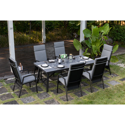 Komfort und Design! 7 tlg. Aluminium Dining Move Set Arctic mit verstellbarer Rückenlehne