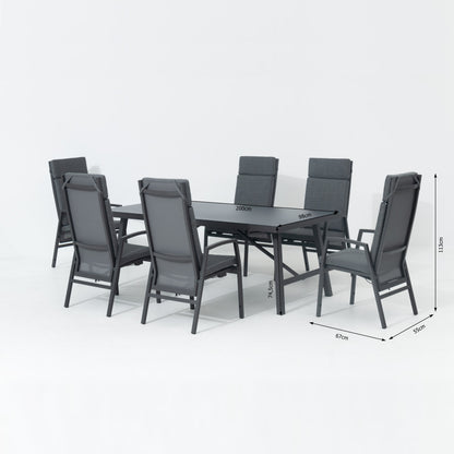 *JETZT VORBESTELLEN* Komfort und Design! 7 tlg. Aluminium Dining Move Set Arctic mit verstellbarer Rückenlehne