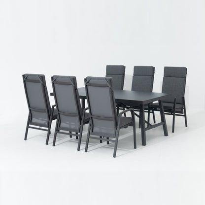 *JETZT VORBESTELLEN* Komfort und Design! 7 tlg. Aluminium Dining Move Set Arctic mit verstellbarer Rückenlehne