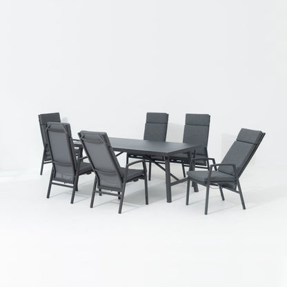 *JETZT VORBESTELLEN* Komfort und Design! 7 tlg. Aluminium Dining Move Set Arctic mit verstellbarer Rückenlehne