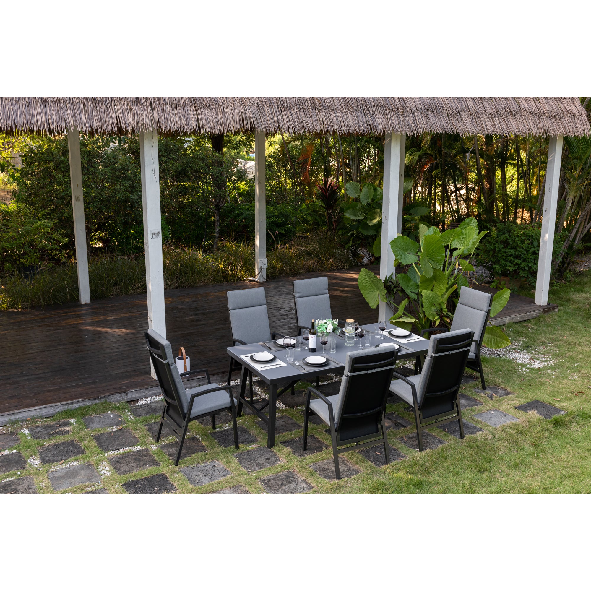 SUMMER SALE ☀️⛱️🏝️ Komfort und Design! 13-tlg. Dining Move Set Arctic mit verstellbarer Rückenlehne