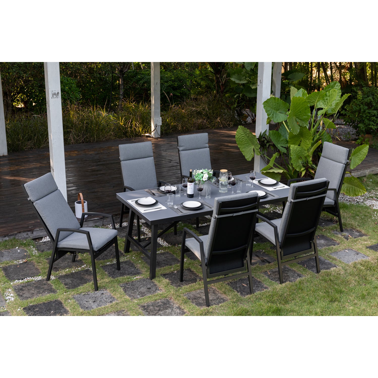 SUMMER SALE ☀️⛱️🏝️ Komfort und Design! 13-tlg. Dining Move Set Arctic mit verstellbarer Rückenlehne
