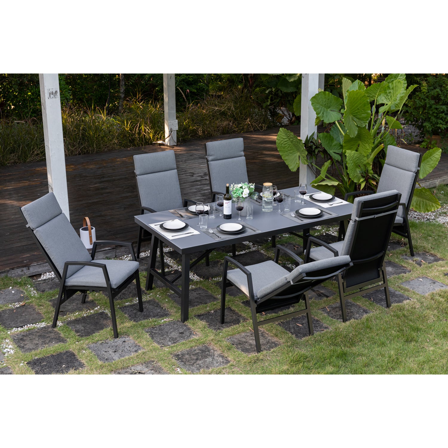 SUMMER SALE ☀️⛱️🏝️ Komfort und Design! 13-tlg. Dining Move Set Arctic mit verstellbarer Rückenlehne