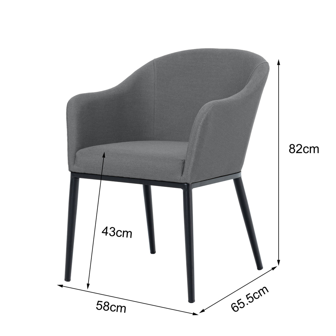 Outdoor Dining Sessel Eclipse LIKA-TEX® 100% wetterfest ash (grau)
