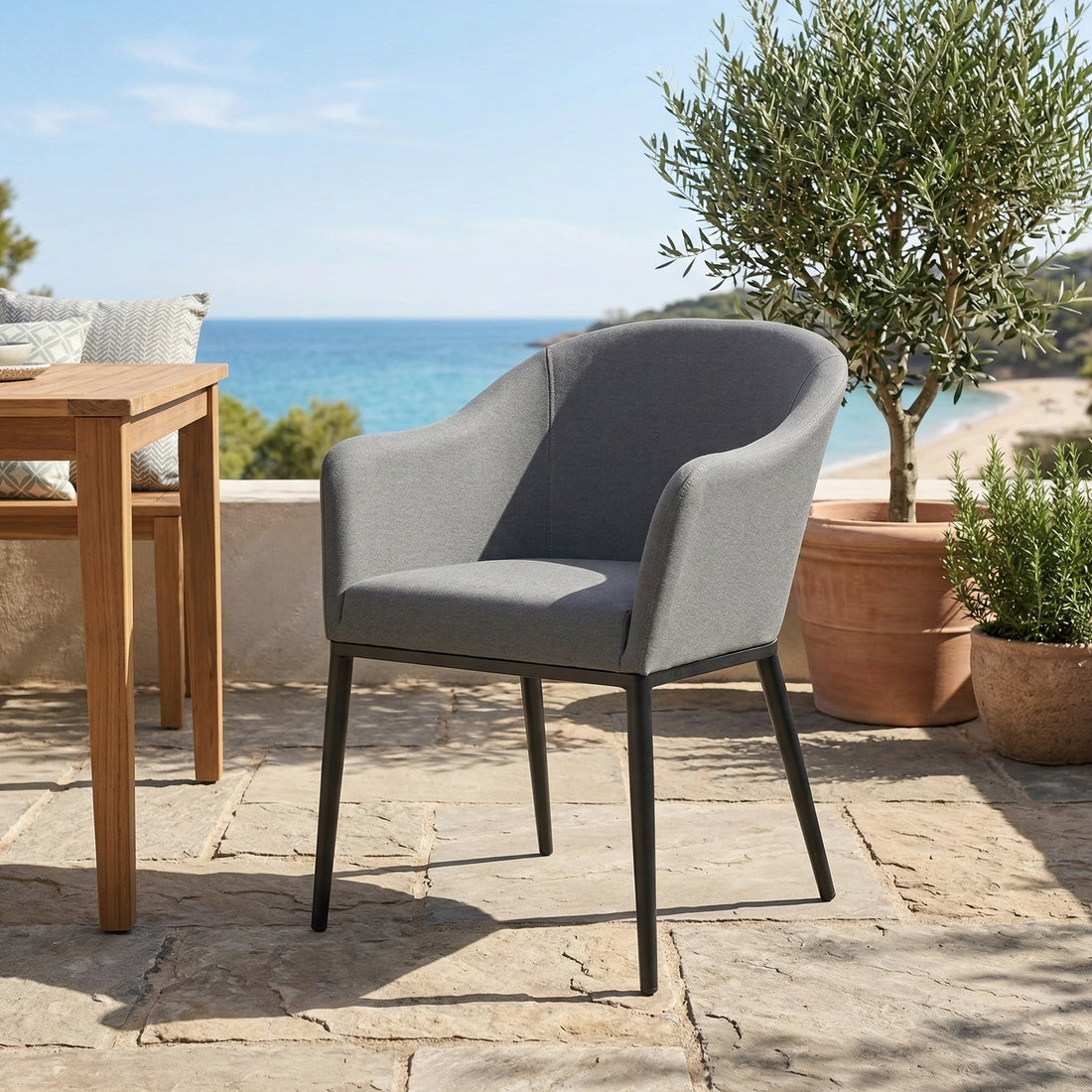 Outdoor Dining Sessel Eclipse LIKA-TEX® 100% wetterfest ash (grau)