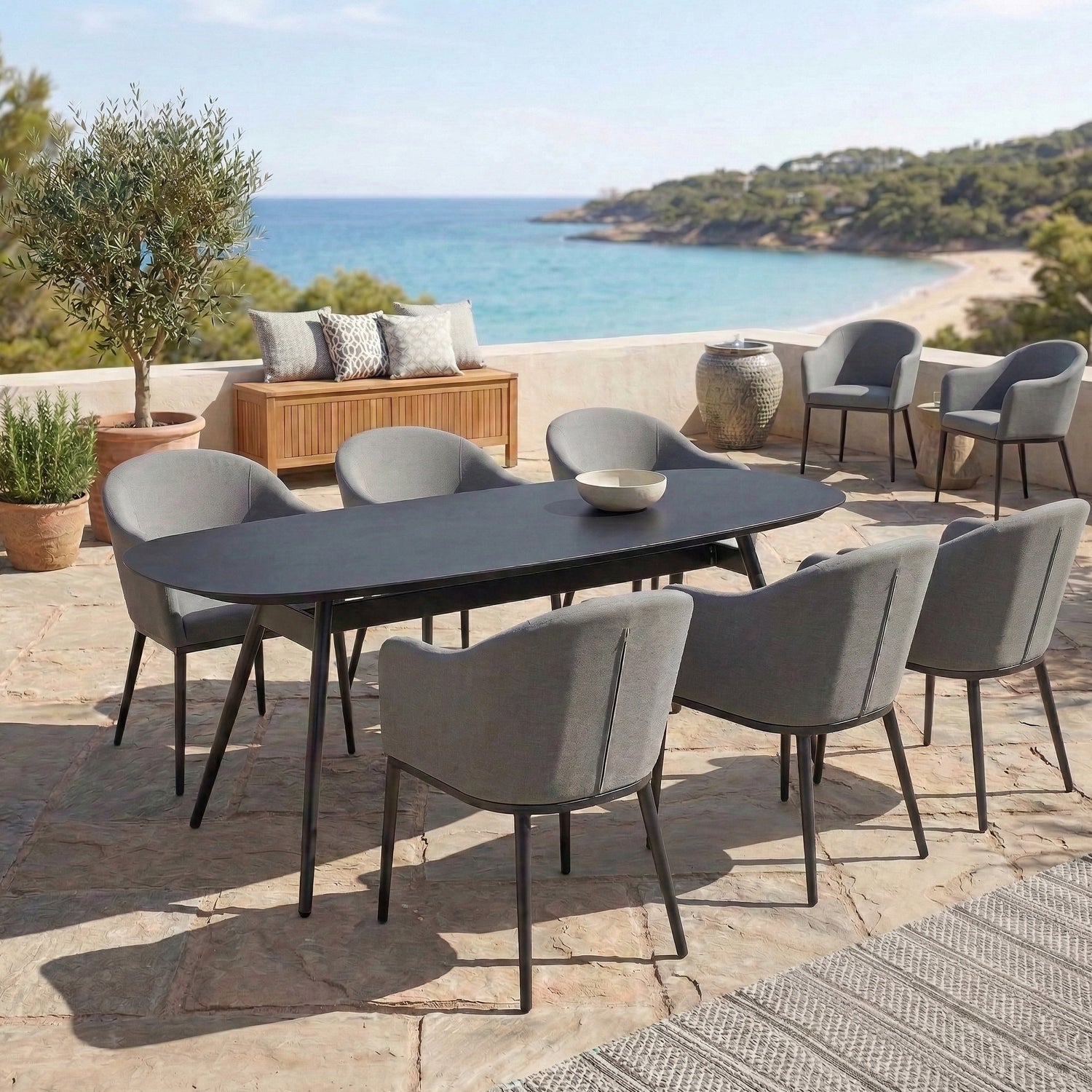 Outdoor Dining Sessel Eclipse LIKA-TEX® 100% wetterfest ash (grau)
