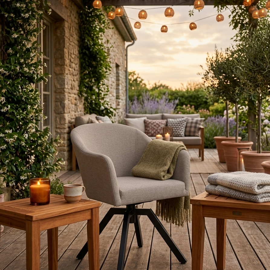 Outdoor Dining Drehsessel Eclipse 100% wetterfest LIKA-TEX® Bezug sand (natur)