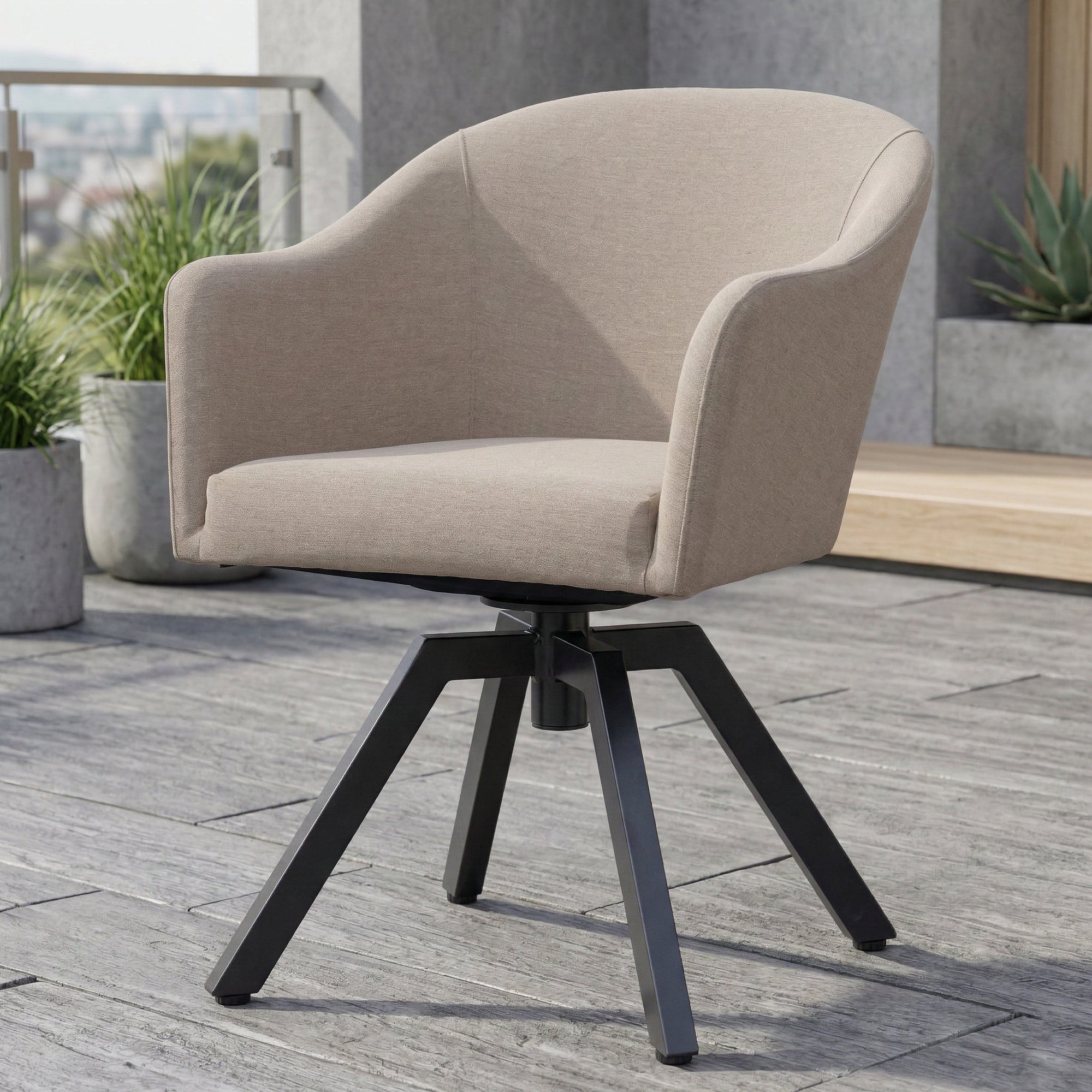 Outdoor Dining Drehsessel Eclipse 100% wetterfest LIKA-TEX® Bezug sand (natur)