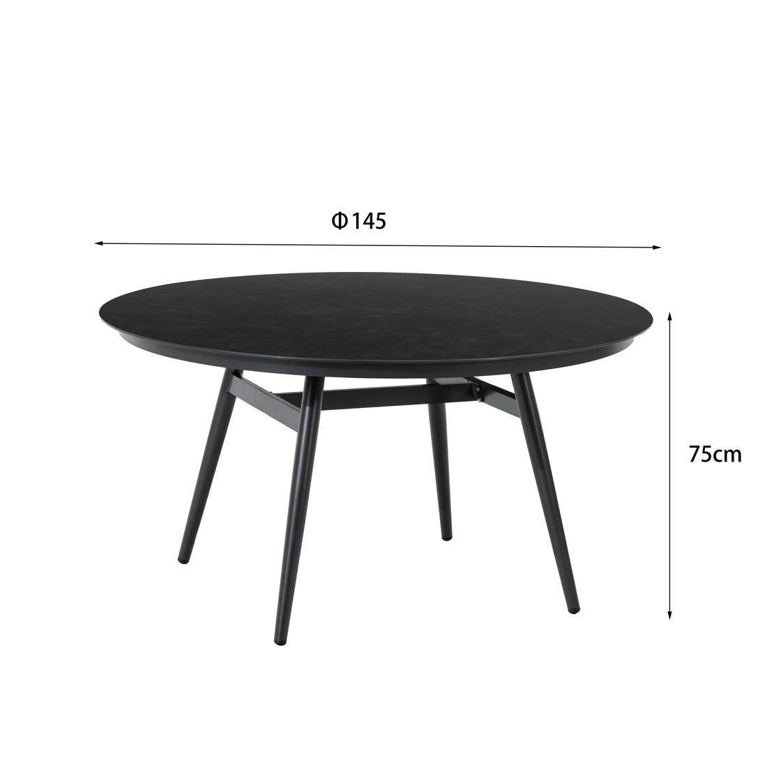 Design Highlight - Runder Aluminium Dining Tisch Puro ø 145x75 cm