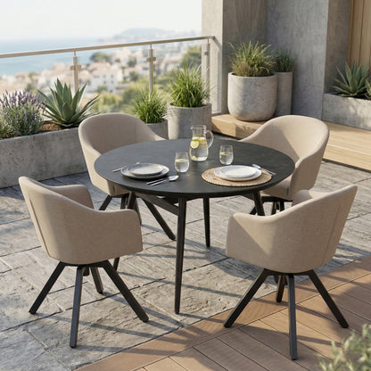 Design Highlight - Runder Aluminium Dining Tisch Puro ø 145x75 cm