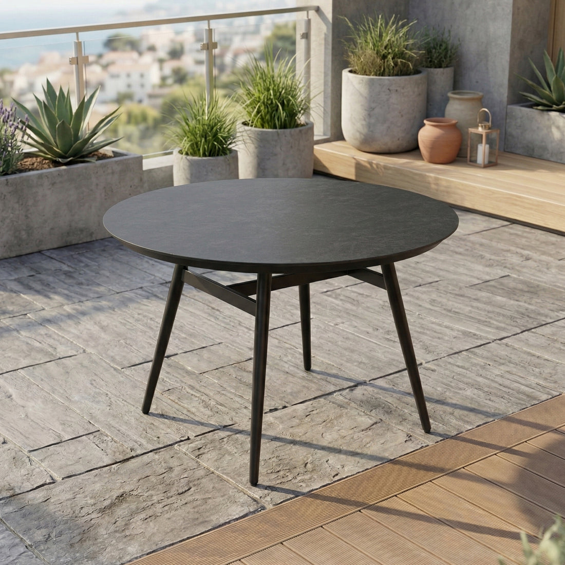 Design Highlight - Runder Aluminium Dining Tisch Puro ø 145x75 cm