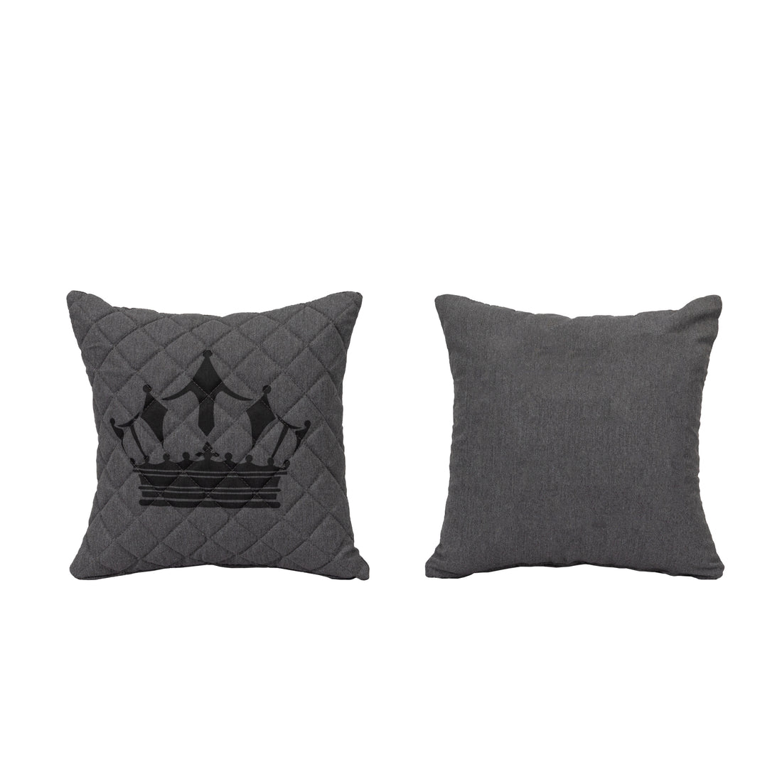 Outdoor Zierkissen Krone 100% wetterfest LIKA-TEX® Bezug grau