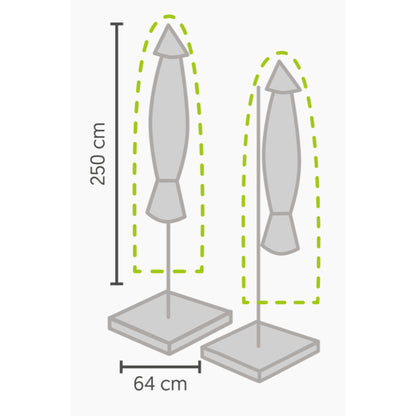 Premium Schutzhülle für Sonnenschirme - 250x64 cm