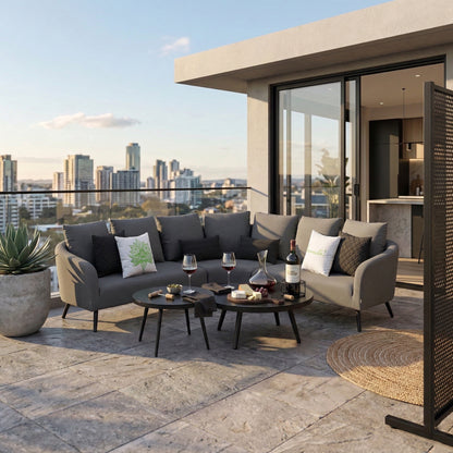 OUTDOOR NEU DEFINIERT!  DESIGN - Lounge Set Voyage 100% LIKA-TEX® Bezug in ash (grau)