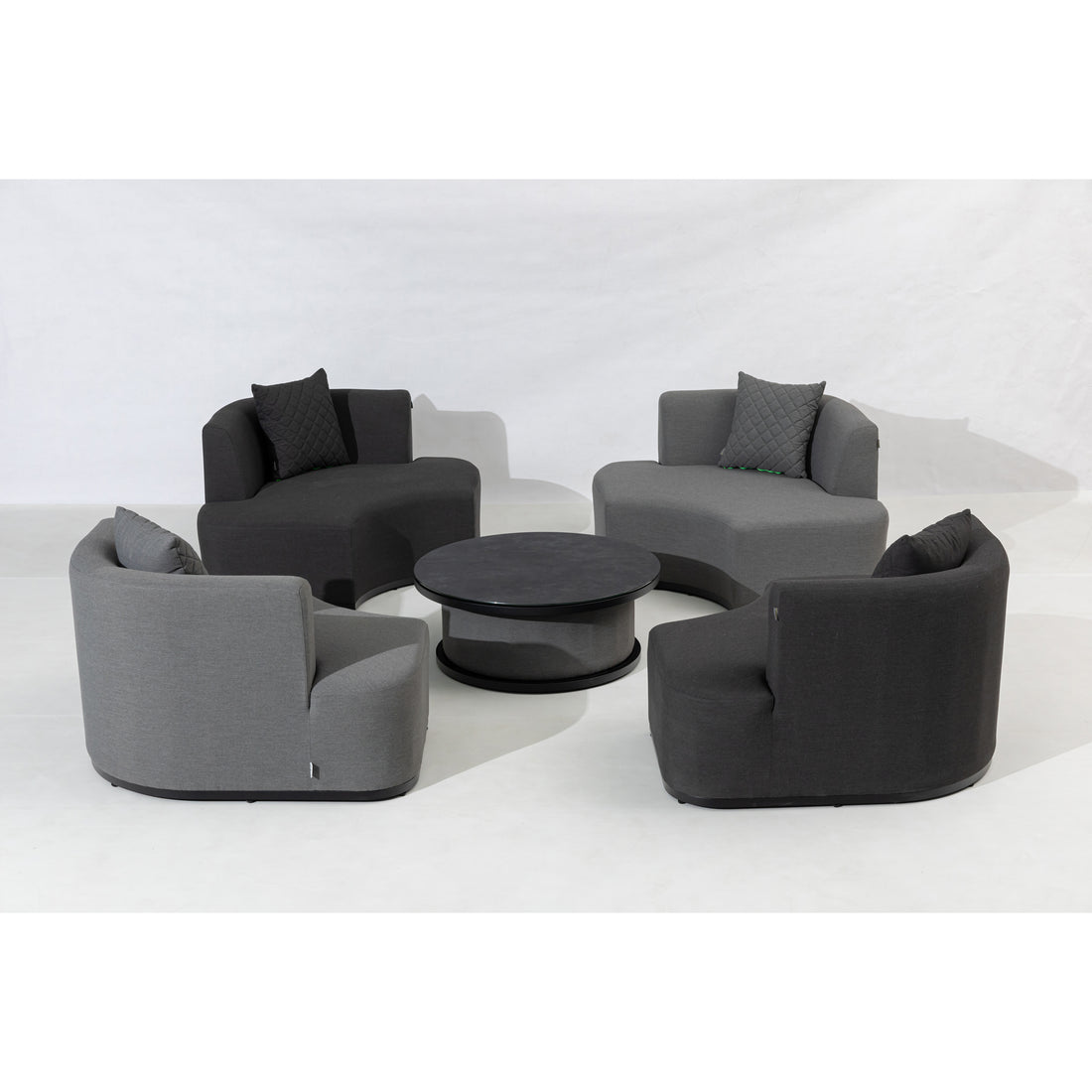 Outdoor Lounge Set Kuredu 100% wetterfest LIKA-TEX® Bezug grau/anthrazit